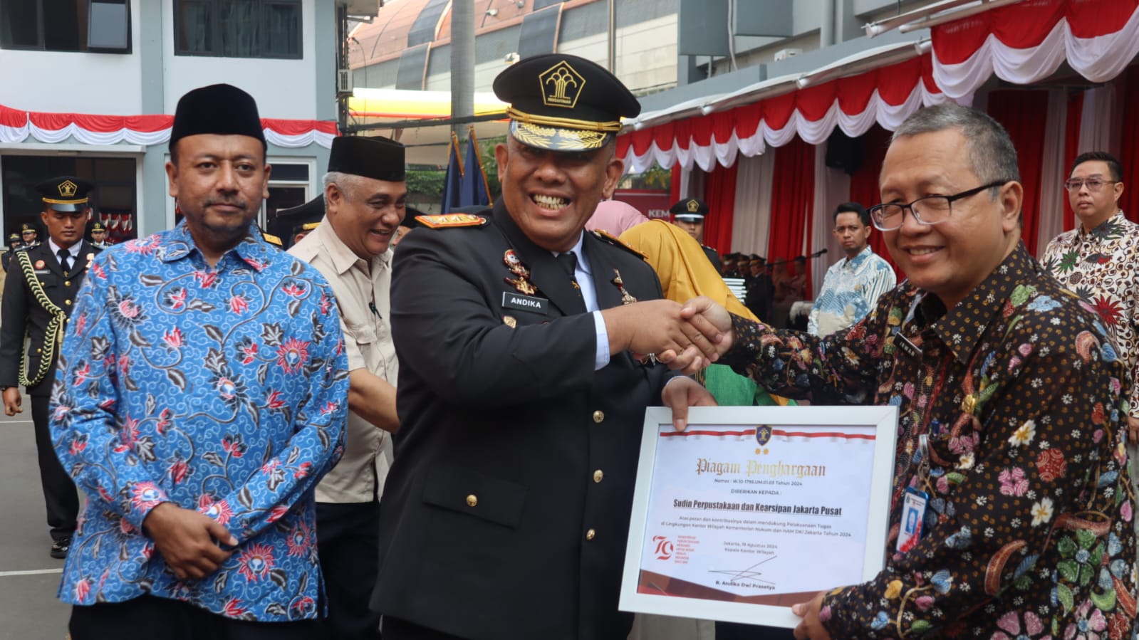 Pusip Jakpus Dapat Penghargaan Kanwil Kemenkumham DKI