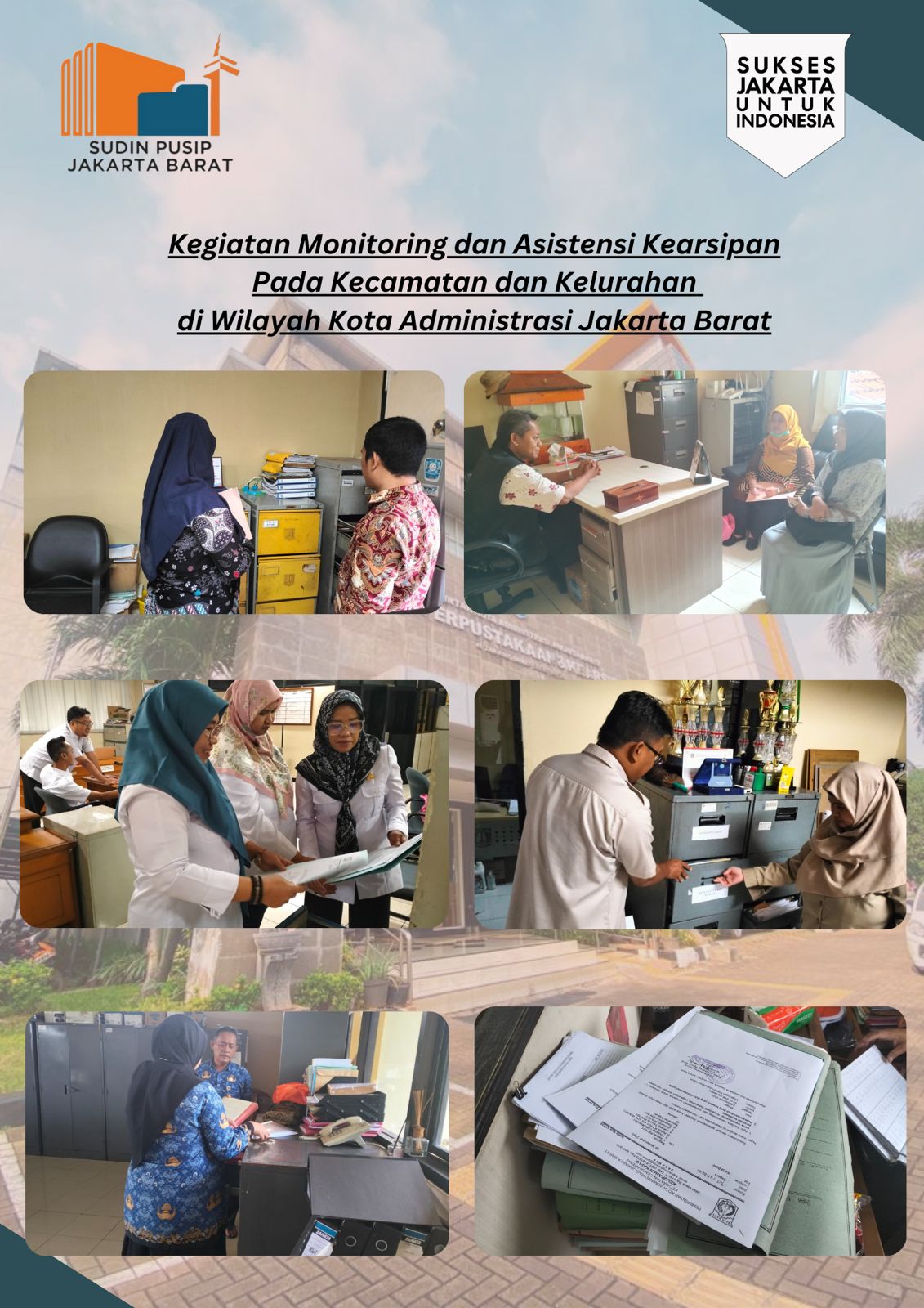 Kegiatan Monitoring dan Asistensi Kearsipan di Kelurahan Joglo