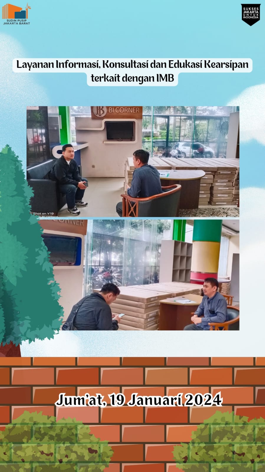 Layanan informasi, Konsultasi dan Edukasi Kearsipan terkait dengan IMB