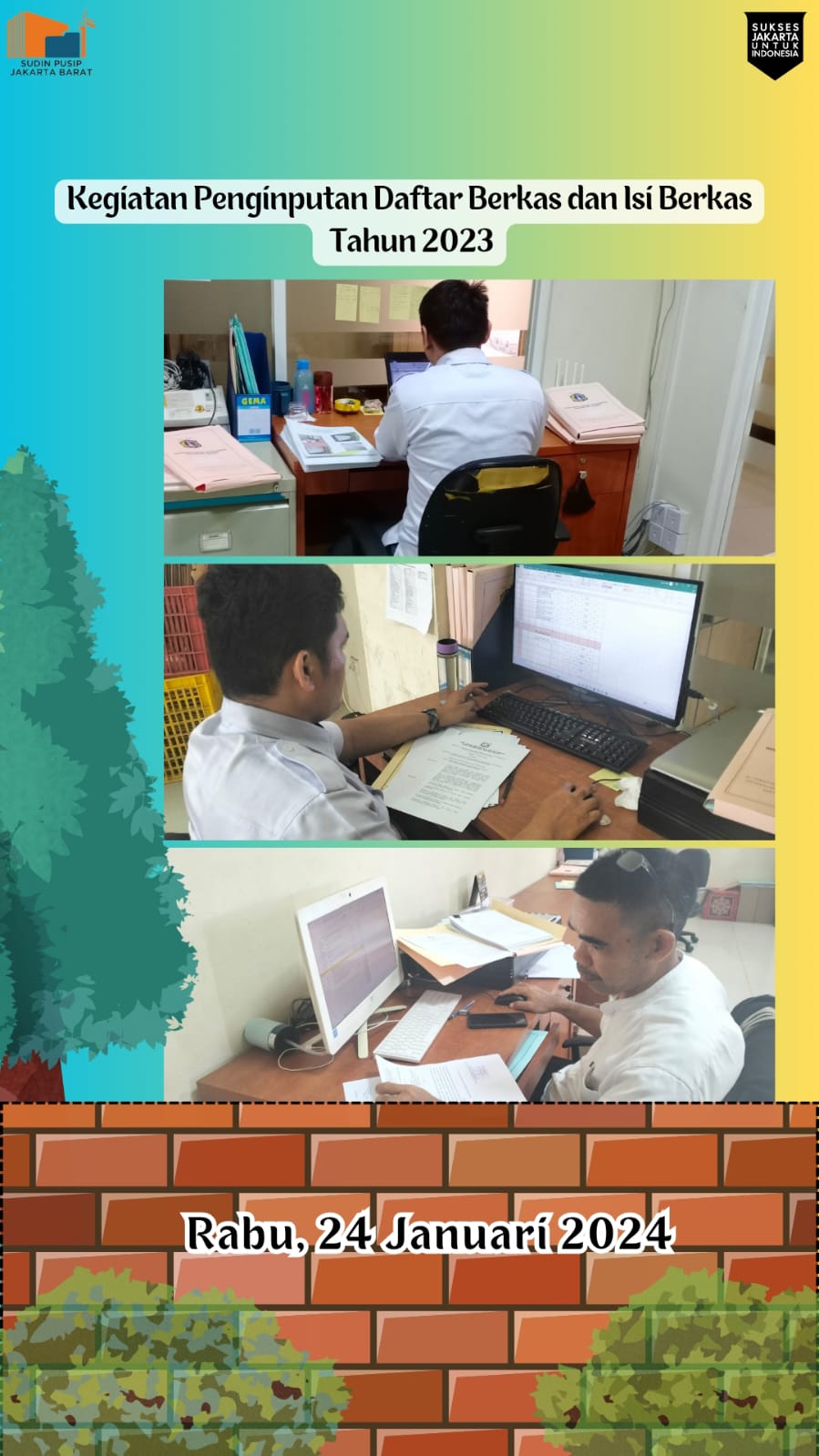 Kegiatan penginputan daftar isi Berkas dan isi Berkas Tahun 2023