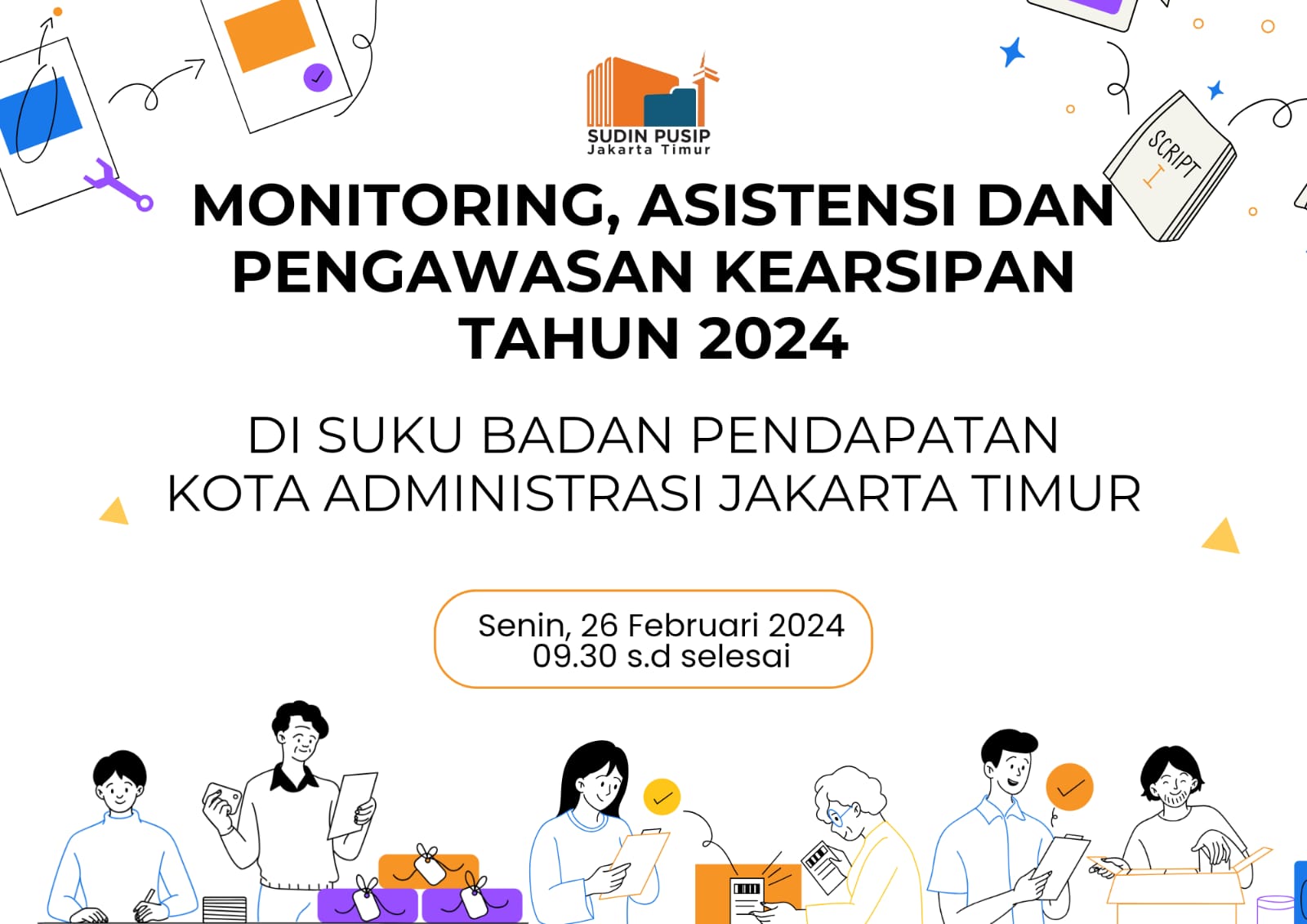 Monitoring, Asistensi dan Pengawasan Kearsipan Tahun 2024 di Suku Badan Pendapatan Kota Administrasi Jakarta Timur