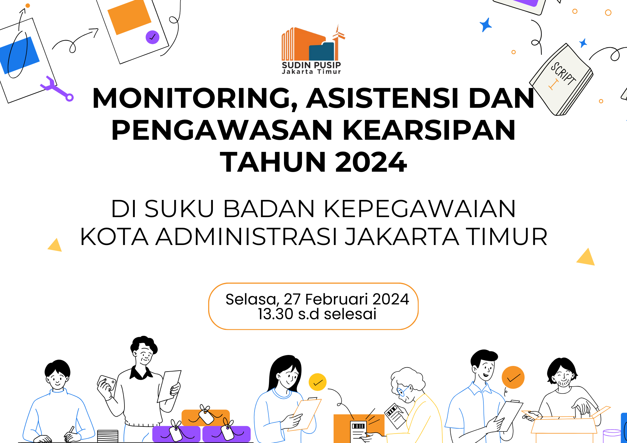 Monitoring, Asistensi dan Pengawasan Kearsipan Tahun 2024 di Suku Badan Kepegawaian Kota Administrasi Jakarta Timur
