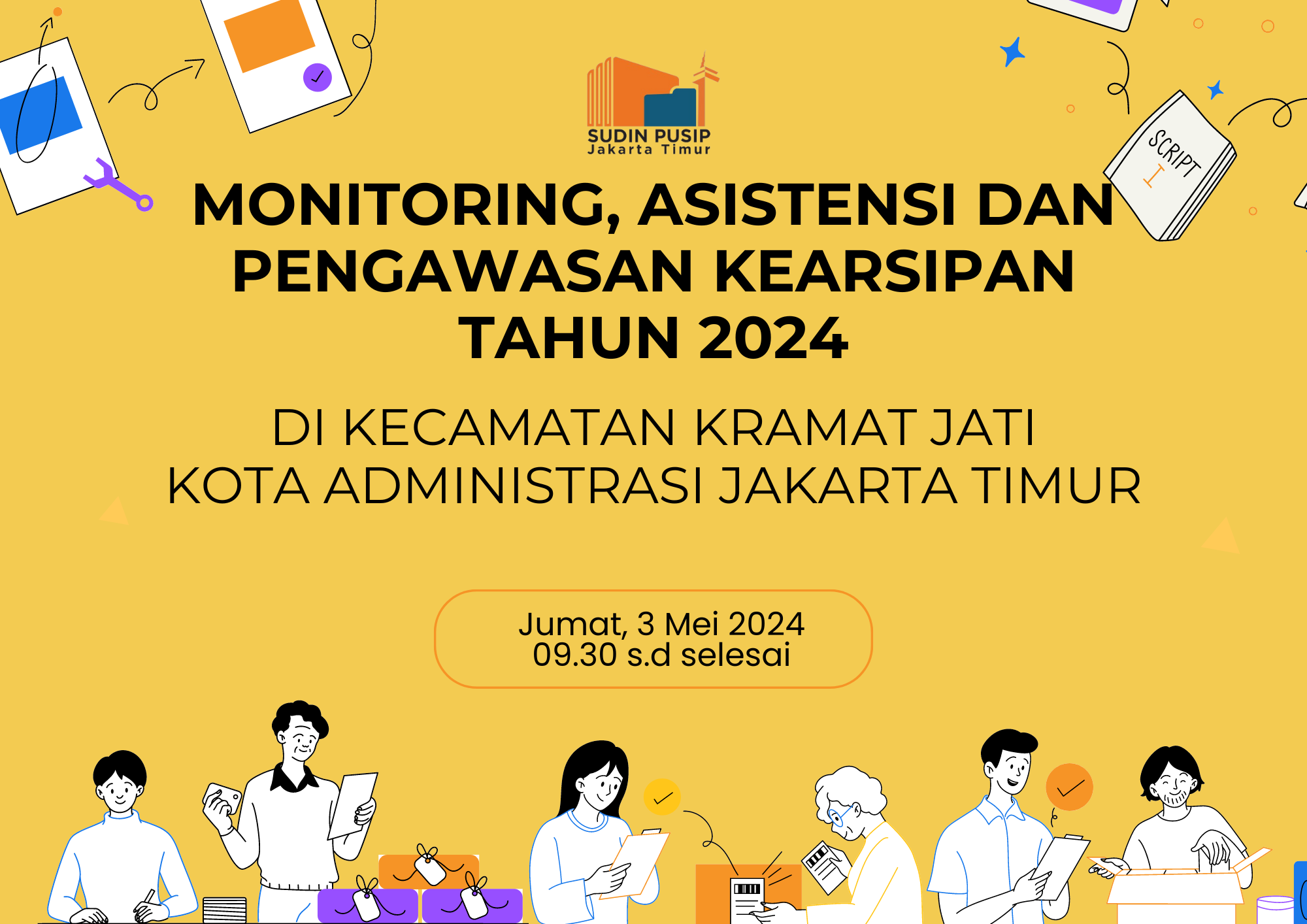 Monitoring, Asistensi dan Pengawasan Kearsipan Tahun 2024 di Kecamatan Kramat Jati
