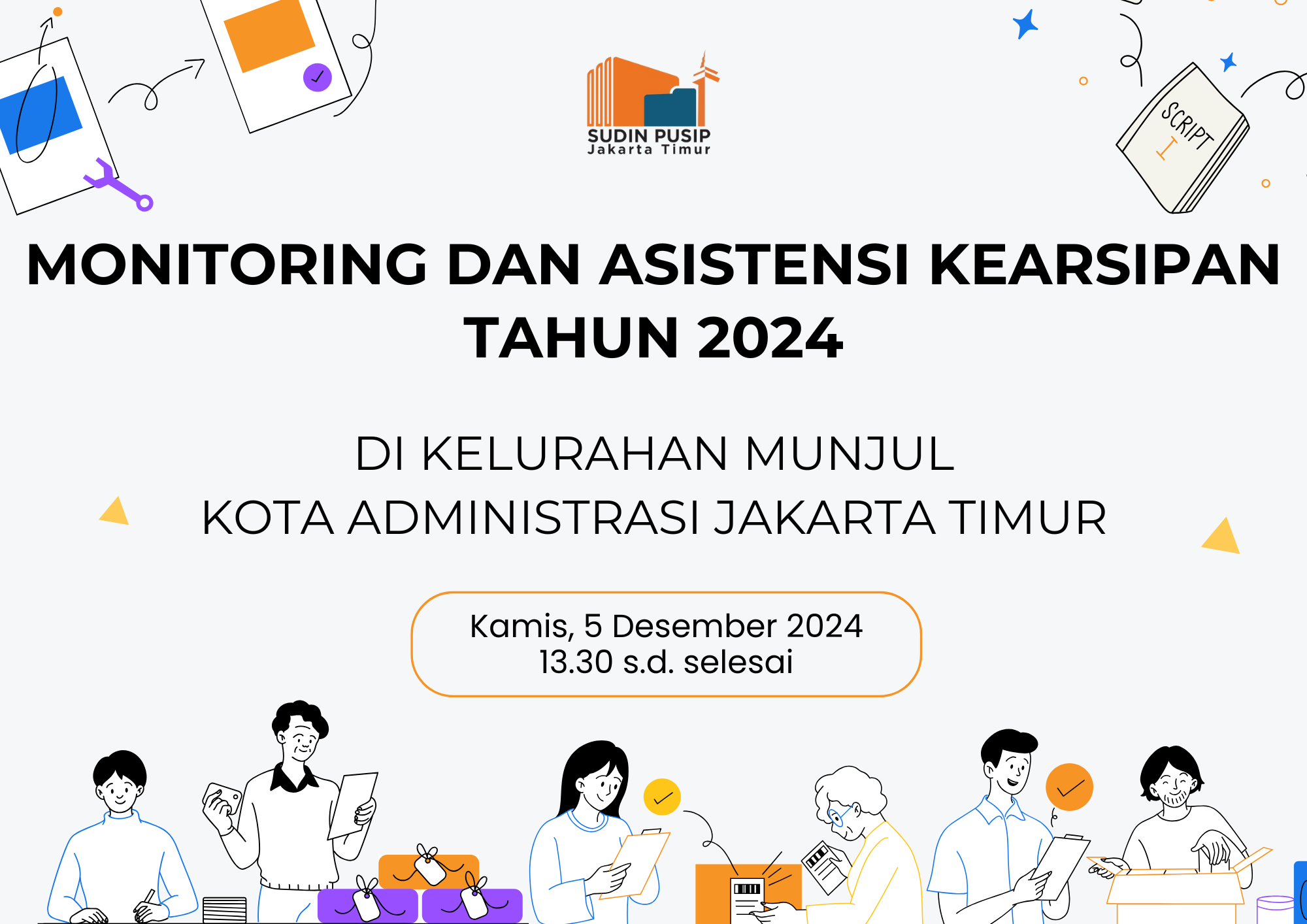 Monitoring dan Asistensi Kearsipan Tahun 2024 di Kelurahan Munjul