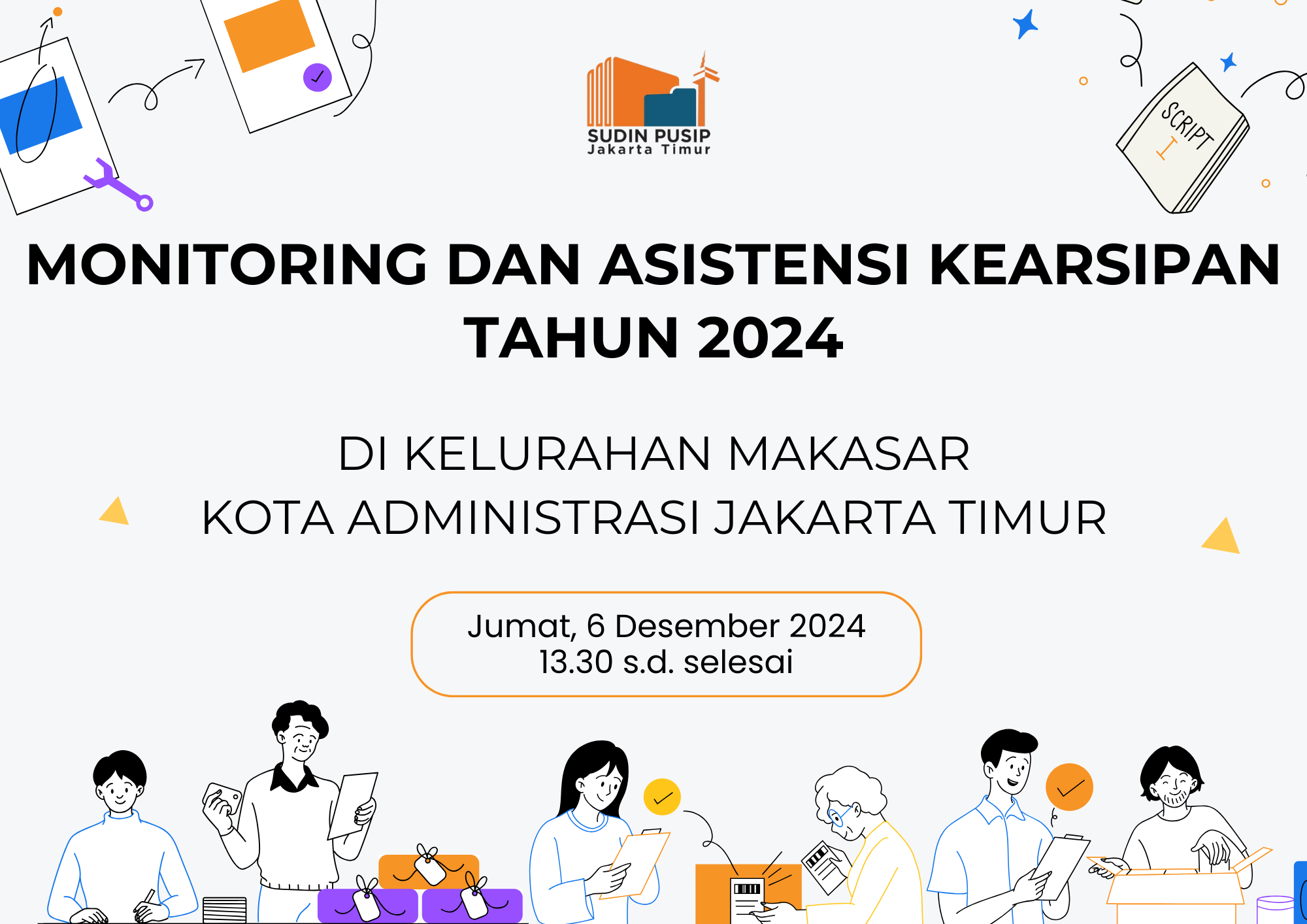 Monitoring dan Asistensi Kearsipan Tahun 2024 di Kelurahan Makasar