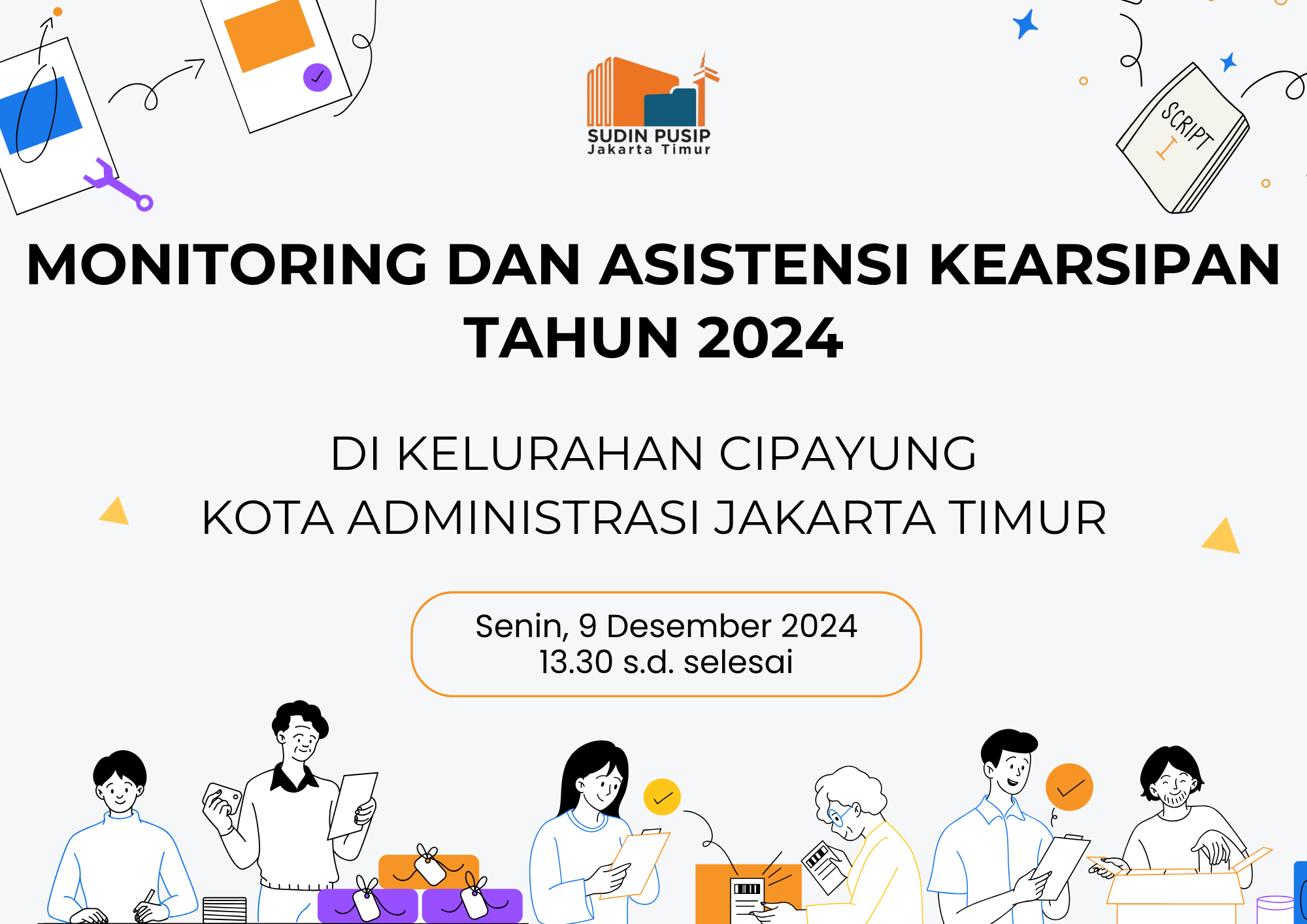 Monitoring dan Asistensi Kearsipan Tahun 2024 di Kelurahan Cipayung