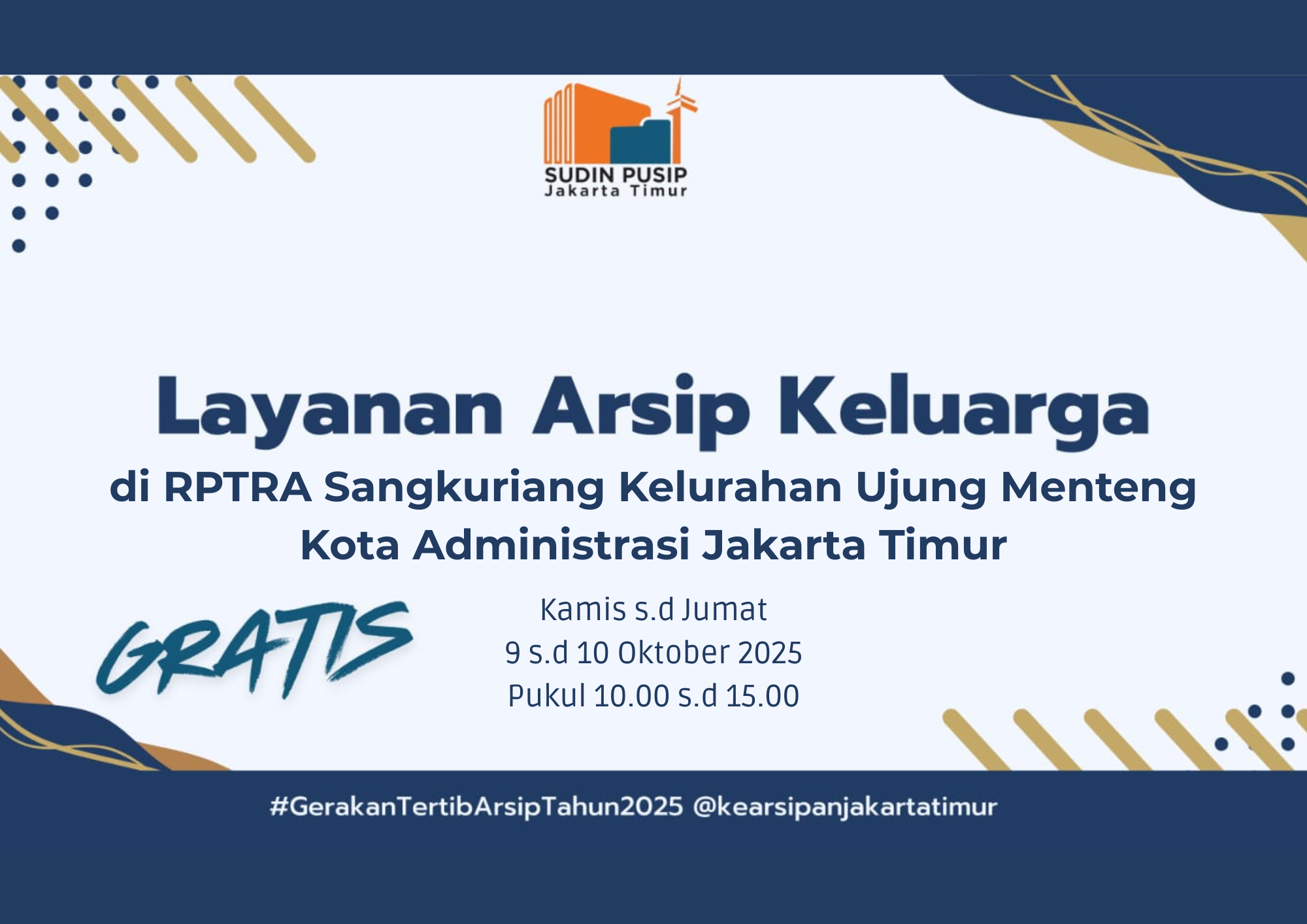 Layanan Arsip Keluarga (LASIGA) di RPTRA Sangkuriang Kelurahan Ujung Menteng Kota Administrasi Jakarta Timur