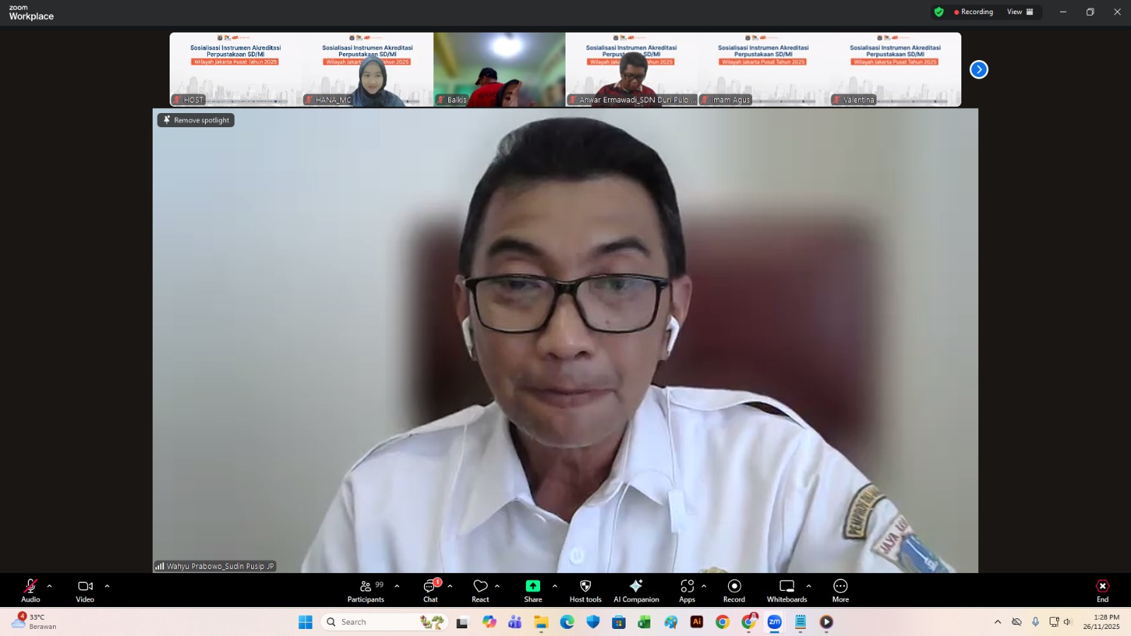 Sambutan Kepala Suku Dinas Perpustakaan dan Kearsipan Kota Administrasi Jakarta Pusat